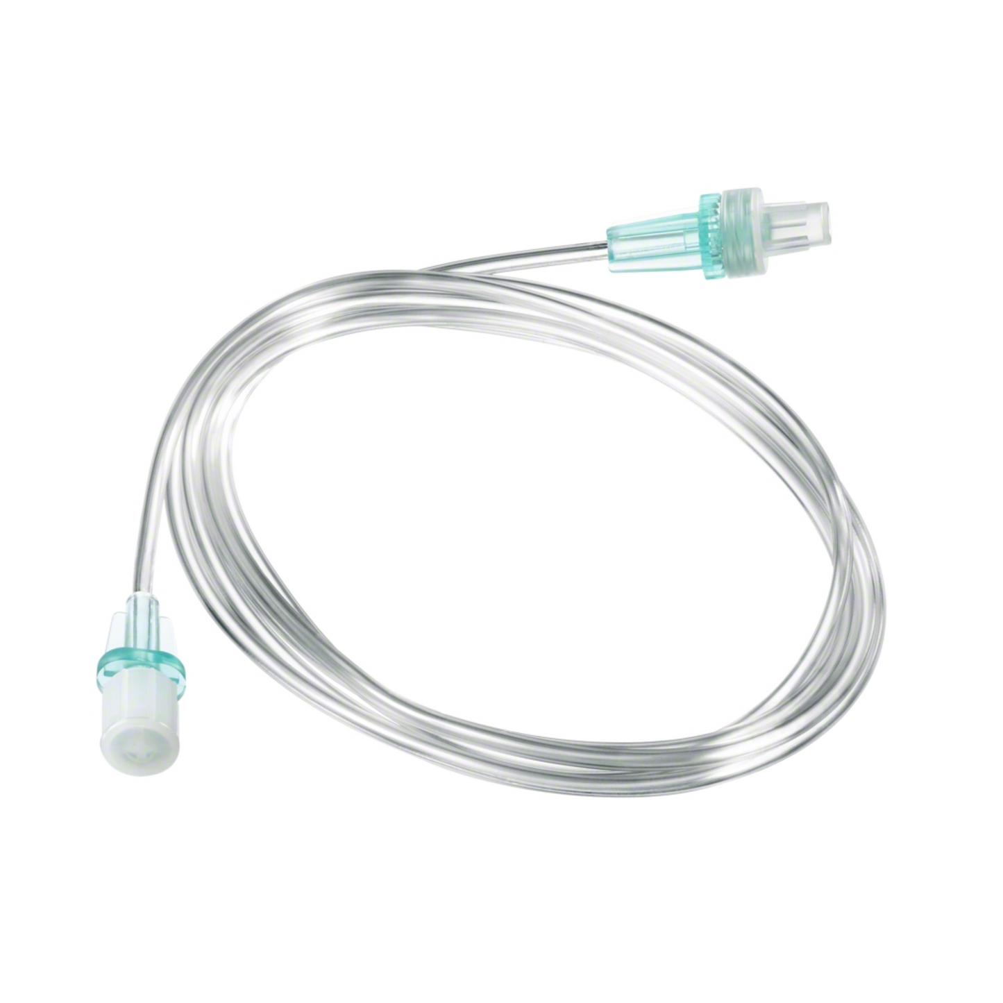 Die 200 cm lange B. Braun Original Perfusor® Leitung Typ Standard ist sauber in einer Schleife auf der weißen Oberfläche darunter angeordnet und verfügt über einen transparenten medizinischen Schlauch mit blauen Anschlüssen an jedem Ende. Er wird wahrscheinlich für die Infusionstherapie oder den Flüssigkeitstransfer verwendet und stammt von B. Braun Deutschland GmbH & Co. KG.