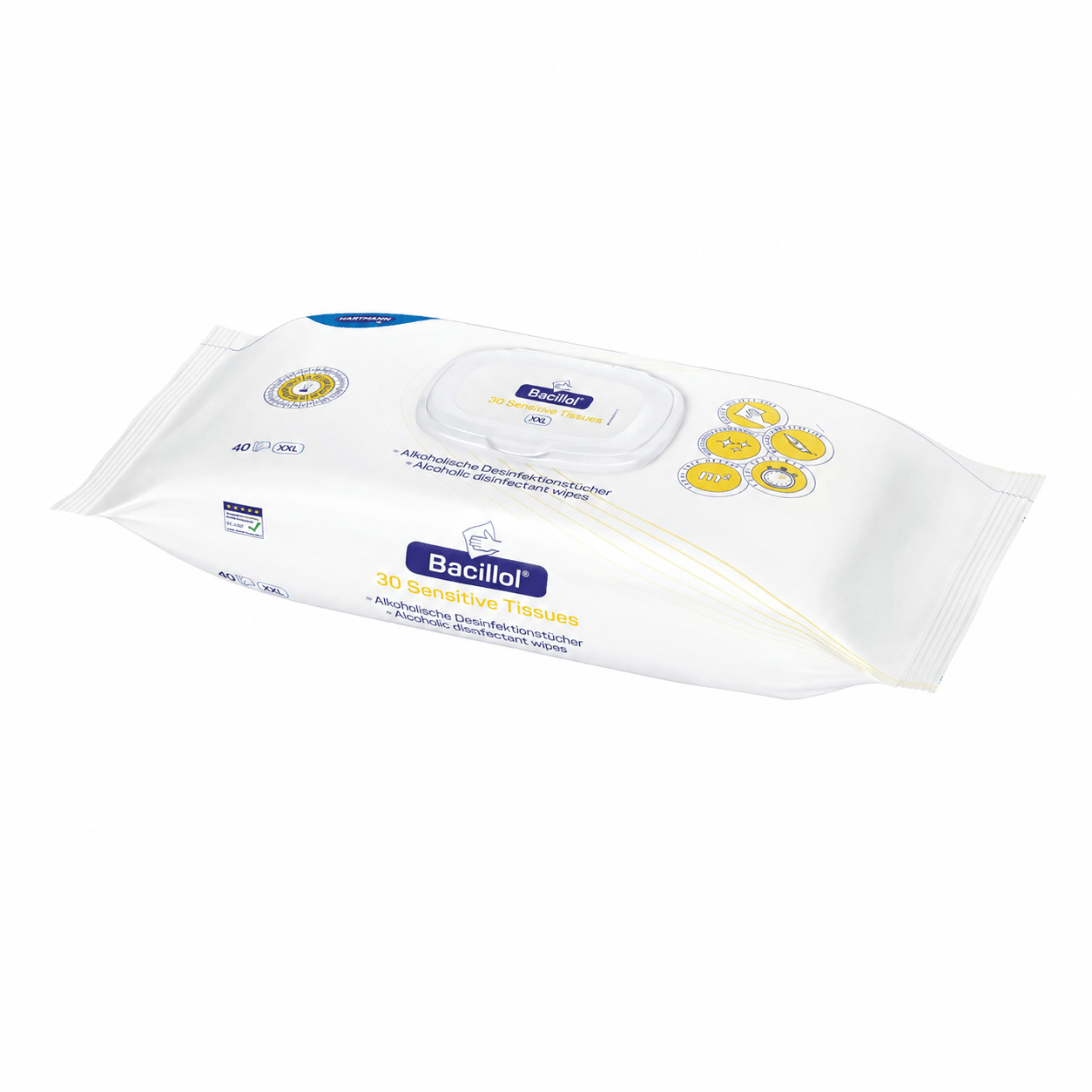 Hartmann Bacillol 30 Sensitive Tissues fertőtlenítő törlőkendők | csomag (40 darab)