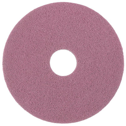 A Diversey Deutschland GmbH & Co. OHG Diversey Twister Pad Pink vinylpadlóhoz egy kerek, rózsaszín tisztítópárna durva felülettel és középső lyukkal, felülnézetből fehér háttéren ábrázolva.