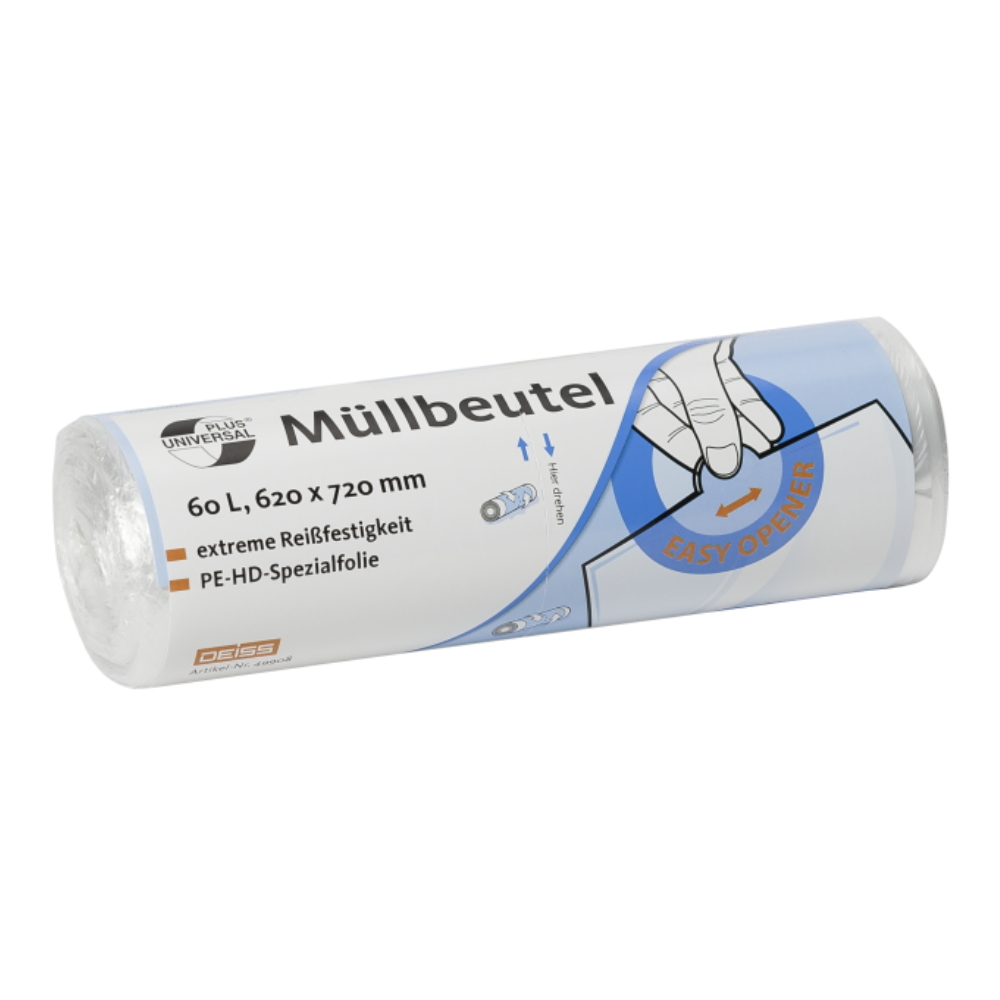 Bemutatjuk Önnek az EMIL DEISS KG (GmbH + Co.) DEISS 46920 termékét, egy tekercs szemeteszsákot 630 x 850 mm-es méretben. Minden tekercs 40 zsákot tartalmaz, amelyek németül a „Müllbeutel” felirattal vannak ellátva, és a speciális PE-HD fóliának köszönhetően rendkívüli szakítószilárdságot kínálnak. Ezek a klímasemlegesített szemeteszsákok emellett könnyen nyitható kialakítással rendelkeznek, és fenntartható megoldást nyújtanak hulladékkezelési igényeihez.