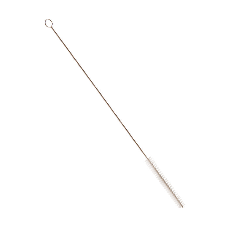 A Haug Bürsten KG TÖMLŐKEFE, NYL.6.0 TRANSP merev 0,20 mm-es nejlonsörtékkel, hurkos csavart fém nyéllel rendelkezik, és mérete 340 x ø12 mm - tökéletes tömlők tisztításához.