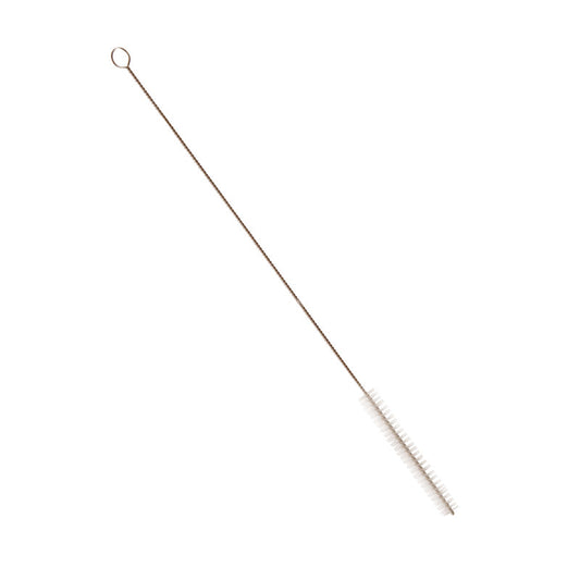 Die Haug Bürsten KG SCHLAUCHBÜRSTE,NYL.6.0 TRANSP verfügt über steife 0,20-mm-Nylonborsten, einen gedrehten Metallgriff mit Schlaufe und misst 340 x ø12 mm - perfekt für die Reinigung von Schläuchen.