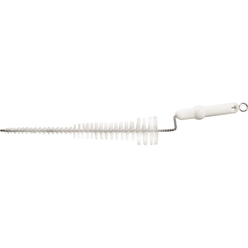 A Haug Bürsten KG tőgykefe PBT sörtékkel (ø 0,35 mm) és hosszú, csavart rozsdamentes acél nyéllel (500xø10-56M) ideális szűk tartályok vagy csövek tisztítására a tejtermelés során.