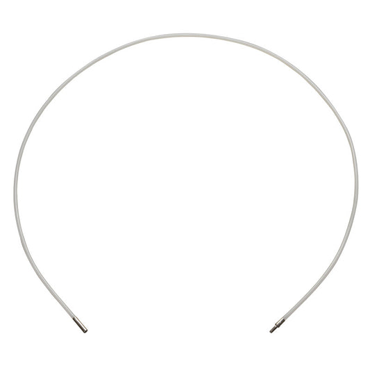 Ein schlichtes, dünnes, flexibles Metallstirnband mit weißer Kunststoffbeschichtung, 1500xø6mm von Haug Bürsten KG. Durch seine halbrunde Form und die freiliegenden Enden ist es ideal als "VERLÄNGERUNG OHNE GRIFF POLYAMID" geeignet. Abgebildet vor weißem Hintergrund.