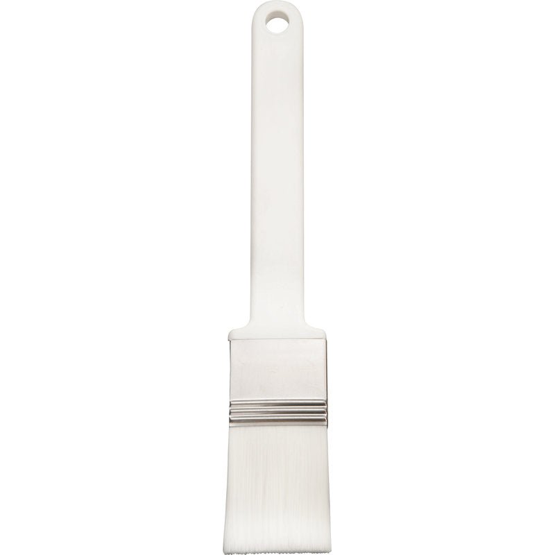 A Haug Bürsten KG LAPOS ECSET, PBT fehér hegyes ø 0,25mm puha (210x35x45mm) lapos sörtefejjel, fém hüvellyel és egyenes műanyag nyéllel felső furattal rendelkezik - tökéletes a precíz festési munkákhoz.