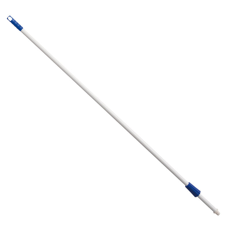 Egy Haug Bürsten KG SEPRŰNYÉL, ACÉLCSŐ, KÉK 1400MM, KÜLSŐ átmérő 21MM átlósan van ábrázolva egy egyszerű fehér háttér előtt.