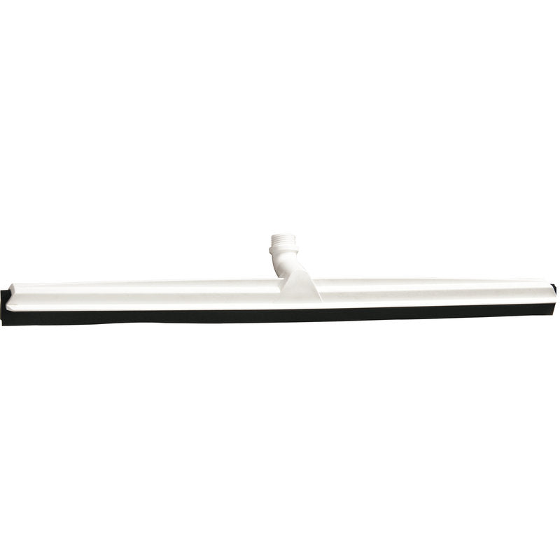 A Haug Bürsten KG ÍZÜLETES VÍZLEHÚZÓ, FEKETE CSERÉLHETŐ PROFIL 700x53x25mm egy lapos fekete gumilappal és egy menetes csatlakozással a fogantyú rögzítéséhez egy egyszerű fehér háttéren van ábrázolva.