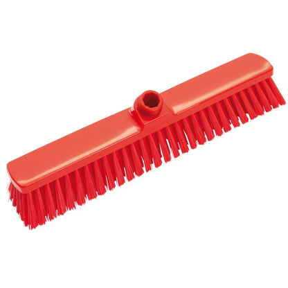 A GROßRAUMBESEN 400X60X50MM a Haug Bürsten KG-tól merev sörtékkel és központi nyélnyílással ideális nagy területek hatékony tisztítására, fehér háttér előtt ábrázolva.