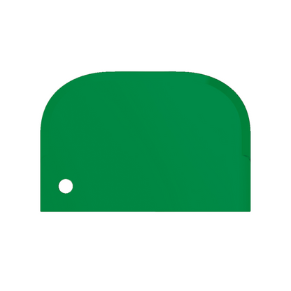 Egy egyszerű zöld körvonal egy koronáról, lekerekített felső résszel és egy kis kör alakú kivágással a bal oldalon, amely megragadja az élelmiszer-biztonsági tervezés szellemét, hasonlóan a Haug Schaber kicsi 15 x 10 cm-hez a Haug Bürsten KG-től.