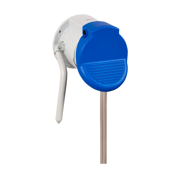 Die für die Wandmontage konzipierte Handdosierpumpe Kiehl DosiPush 30 ml der Johannes Kiehl KG ist auf weißem Hintergrund abgebildet.