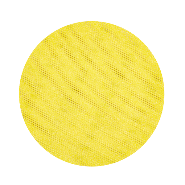 A Kiehl-Woodmaster-Pad kerek csiszolópárna a Johannes Kiehl KG-tól, 16" (40,6 cm) 60-as szemcsemérettel, nagy, kerek, sárga textúrájú felülettel rendelkezik; a csomag 10 párnát tartalmaz - ideális hatékony csiszoláshoz.