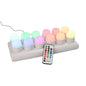 Papstar Securit® 12 LED-es tealámpák töltőállomás Ø 4 cm x 5 cm "Amsterdam" világítási idő 12-40 óra