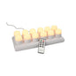 Papstar Securit® 12 LED-es tealámpák töltőállomás Ø 4 cm x 5 cm "Amsterdam" világítási idő 12-40 óra