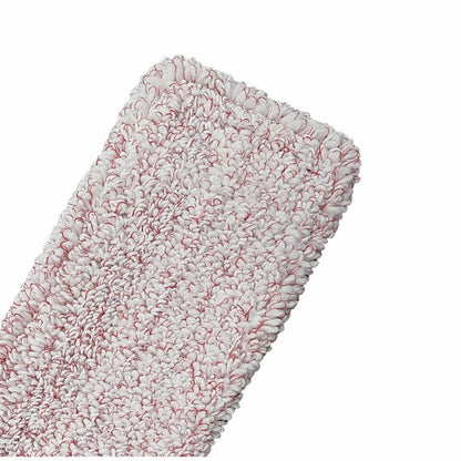 Az Arcora International GmbH Arcora Medical Red Microfasergarn-Bezugja egy téglalap alakú, fehér-rózsaszín szerkezetű mop hurkolt szálakkal, amelyet a higiénikus padlótisztításra fejlesztettek ki az orvosi területen.