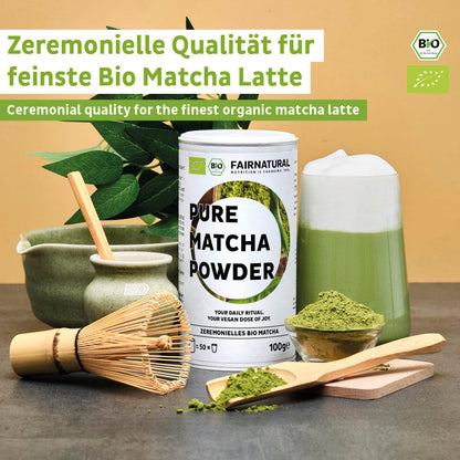 Ünnepi bio matcha por