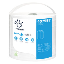 A Sofidel Germany GmbH Papernet ipari papírtekercse, a 407557, a csomagoláson található „Dry Tech technológiával” tűnik ki. Újrahasznosítási szimbólumokkal van ellátva, és 400 lapot tartalmaz, ami hatékonyságot és fenntarthatóságot biztosít. A fehér tekercs mérete 380 cm x 51,0 cm x 25,0 cm, így ideális választás ipari felhasználásra.
