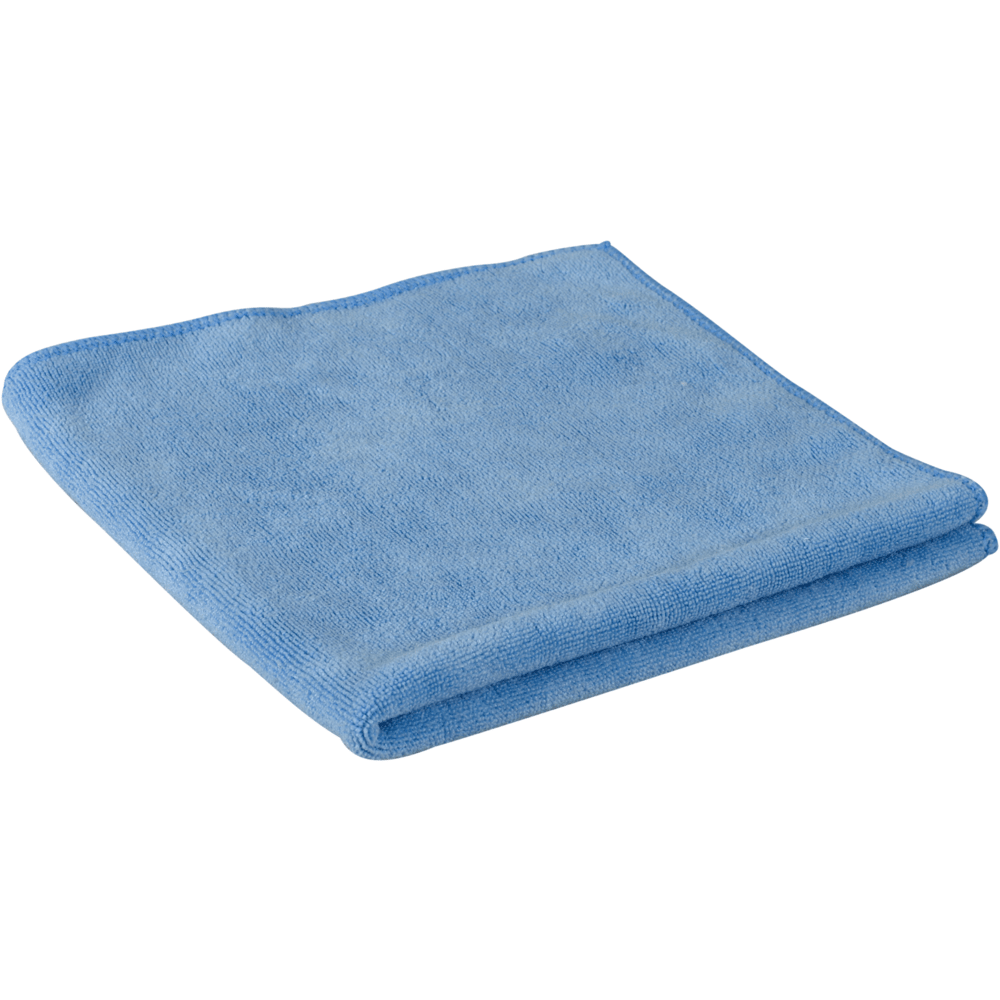 Egy összehajtott ENA Soft mikroszálas kendő, 40x40 cm az Abena Re-Seller GmbH-tól fehér háttéren látható. Puha textúrája és tiszta szélei tökéletessé teszik autóápoláshoz és tisztításhoz.