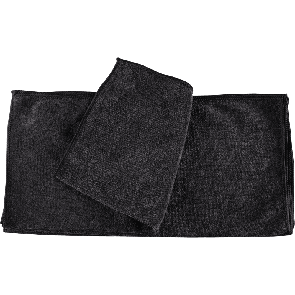 Az Abena Re-Seller GmbH mikroszálas Shiny-Stretch kendő (40x40 cm) laposan, hajtogatott kivágással van bemutatva, kiemelve a puha szerkezetet és a kész széleket.