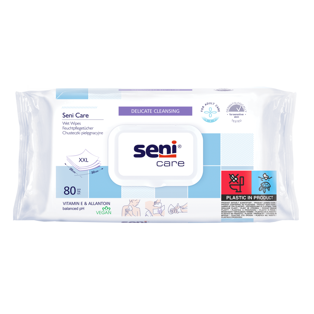 Seni Care Nedves törlőkendők Soft | Csomag (80 db)