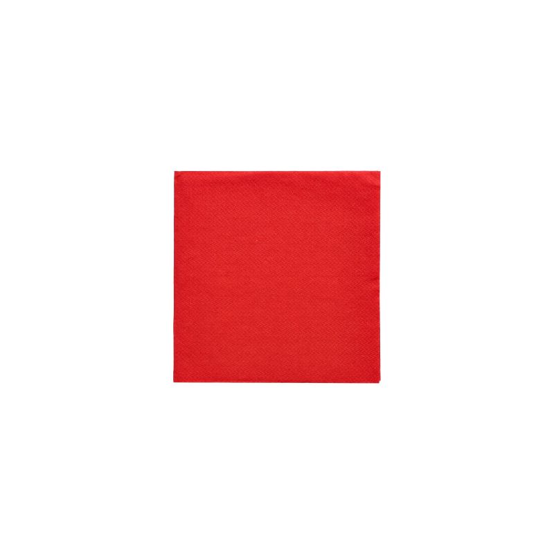 Egy PAPSTAR szalvéta a „DAILY Collection“-ből, 24 x 24 cm méretben, 1/4 méretre hajtva, egyszerű fehér háttéren áll. Ez a négyzet alakú piros szalvéta, amelyet a PAPSTAR GmbH gyártott, FSC-tanúsítvánnyal rendelkezik, és papírból készült, egyenletes piros színnel és sima textúrával az egész felületen, ideális környezetbarát asztaldekorációkhoz.