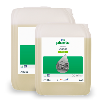 Vamat® Dishes P948 Ökológiai, folyékony üveg- és edénymosószer, lúgos | Kannában (25 l) 