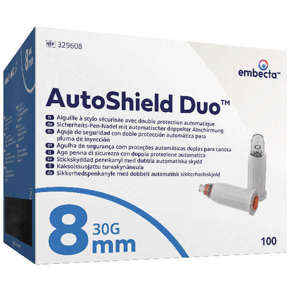 Embecta AutoShield Duo biztonsági toll tűk, 100 db - 30G - 8mm