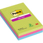 Egy csomag Post-it® Super Sticky Notes nagy méretben a 3M Deutschland GmbH-tól, vonalas, különböző színekben (101 mm x 152 mm, 90 lap/blokk, 3 blokk), 100% PEFC tanúsítvánnyal (SGSCH-PEFC-COC-110078).