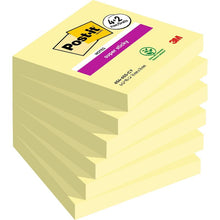 Post-it® Super Sticky Notes, sárga, 76 mm x 76 mm, promóció, 90 lap/tömb, 4 lap + 2 ingyenes/csomag, 100% PEFC, SGSCH-PEFC-COC-110078 | Csomag (6 db)