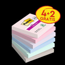 Post-it® Super Sticky Notes, Soulful Collection, 76 mm x 76 mm, Promóció, 90 lap/tömb, 4 lap + 2 ingyenes/csomag, 100% PEFC, SGSCH-PEFC-COC-110078 | Csomag (6 db)