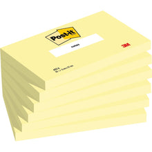 Post-it® jegyzetek, kanári sárga, 76 mm x 127 mm, 100 lap/tömb, 6 lap/csomag, 100% PEFC, SGSCH-PEFC-COC-110078 | Csomag (6 db)
