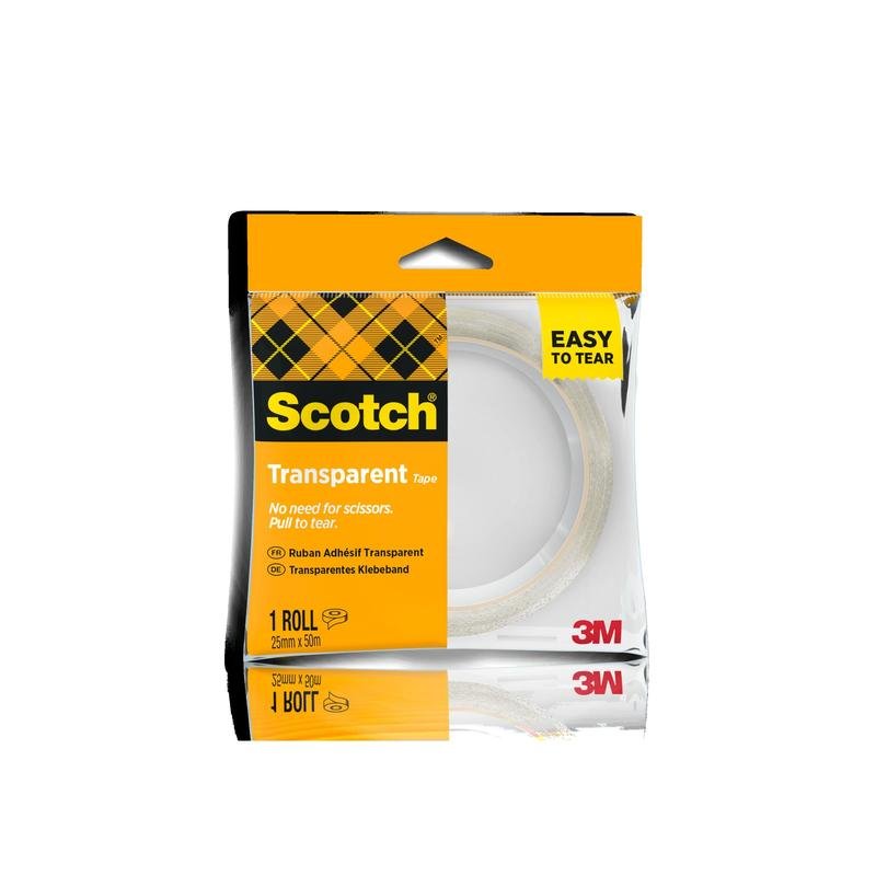 Scotch® Clear Tape 508 Easy Tear Tape 25mm x 50m 1 tekercs/csomag | Csomag (1 tekercs)