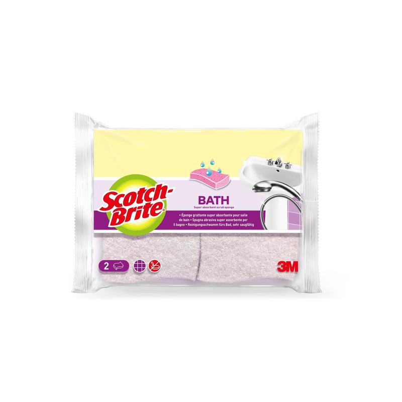 Scotch-Brite® Bath természetes rostos fürdőszobai tisztító szivacs, 2 db-os csomag | Csomag (2 db)