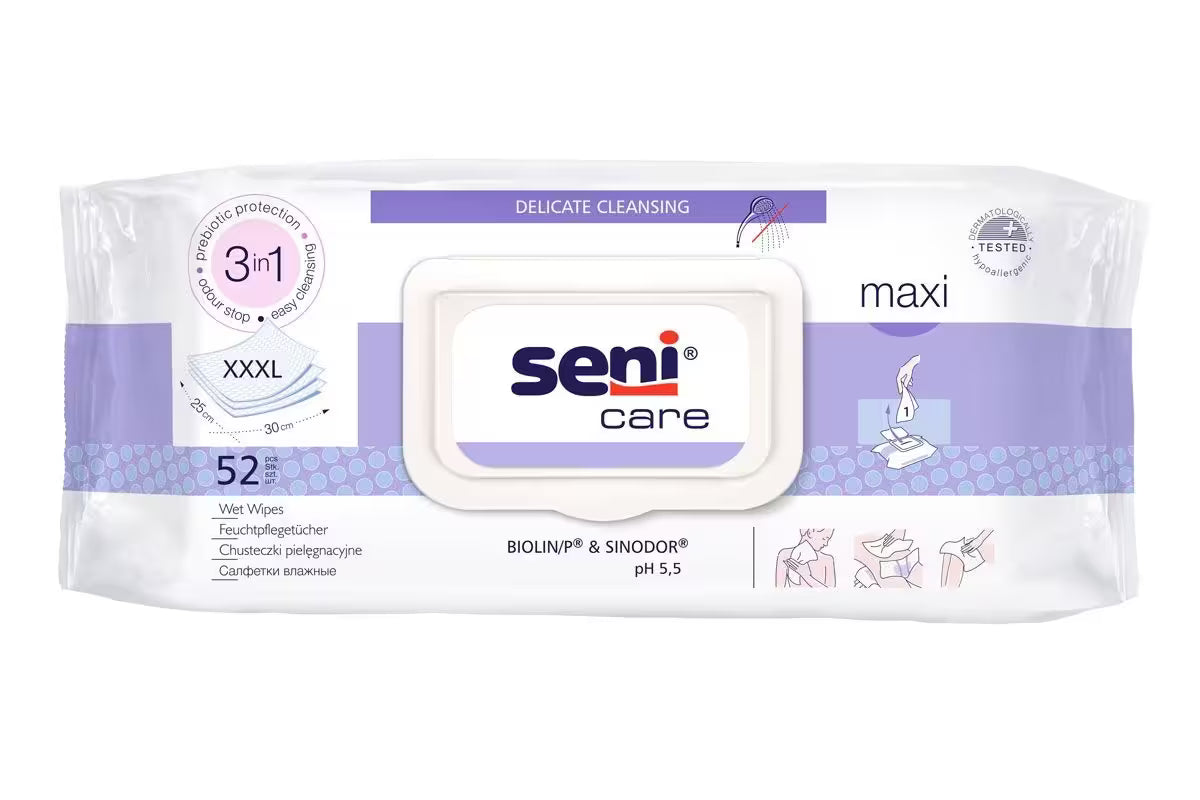 Seni Care Maxi nedves törlőkendők | Csomag (52 db)